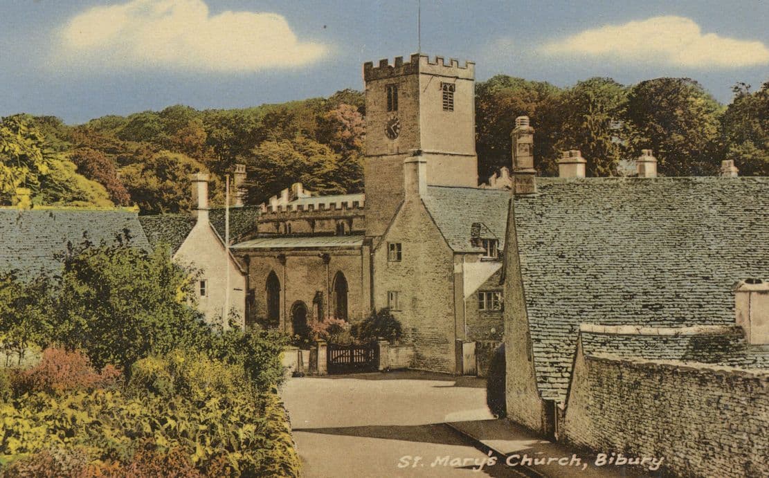 St Marys Church Bibury Gloucester Friths 1960s Postcard