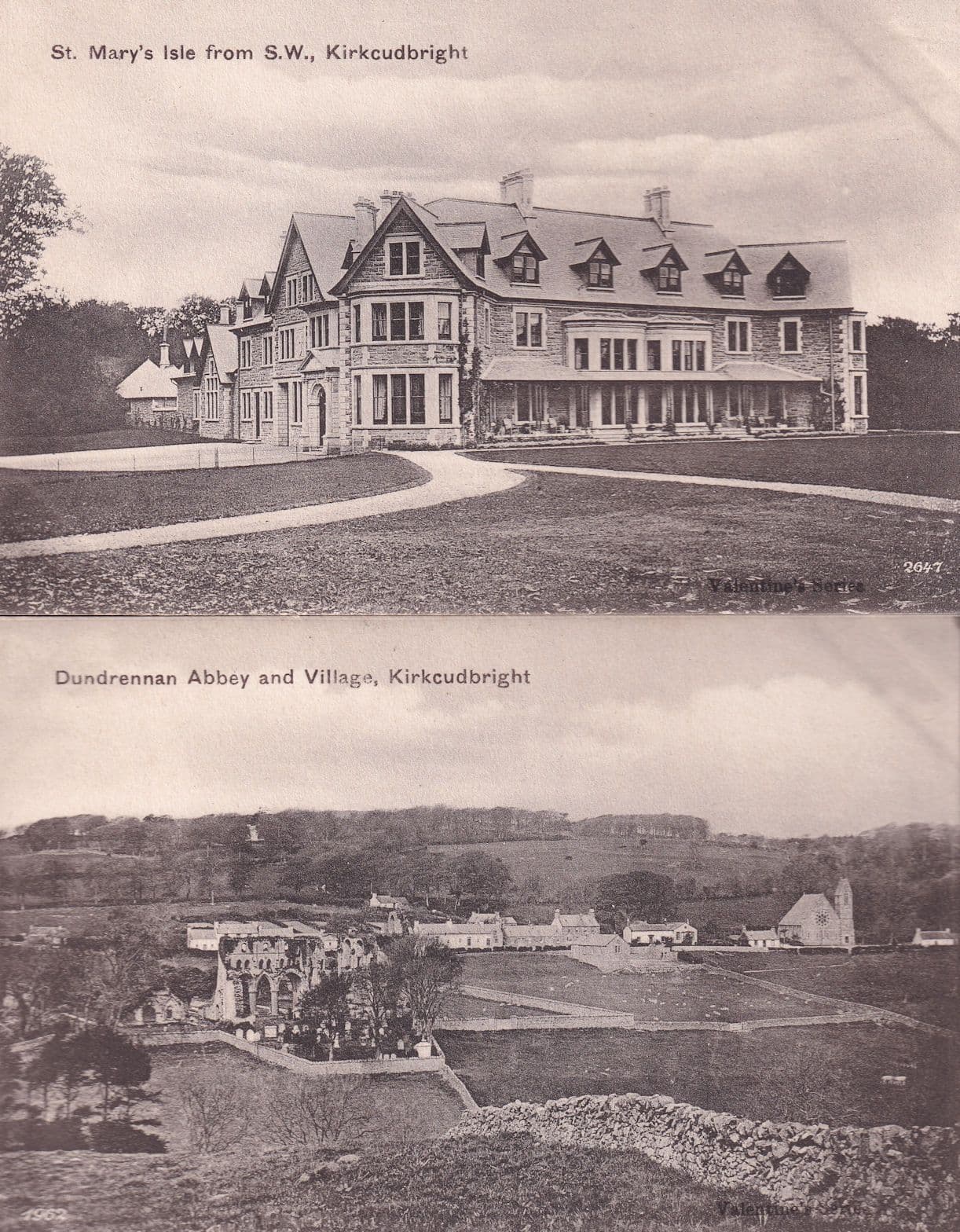 St Marys Isle Abbey From SW Kirkcudbright 2x Old Postcard s