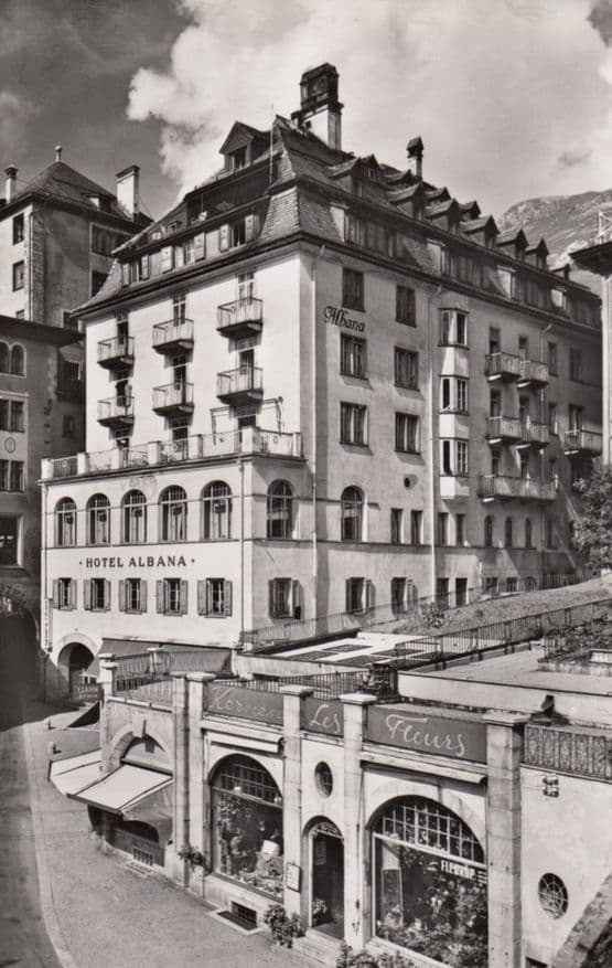 St Moritz Hotel Flower Shop Alabana Switzerland Real Photo Postcard