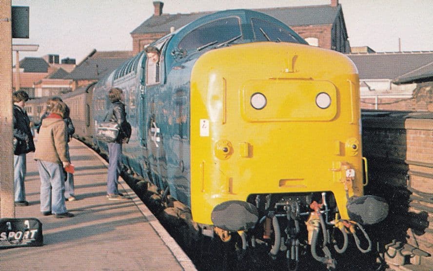 St Paddy Train at Doncaster Station in Winter British Rail Postcard