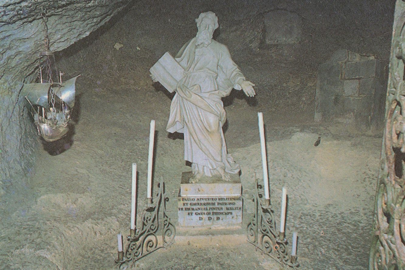 St Pauls Grotto Rabat Malta Postcard