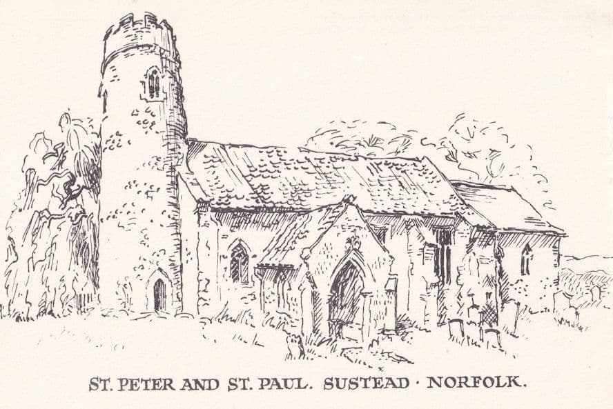 St Peter & Paul Church Sustead Norfolk Postcard