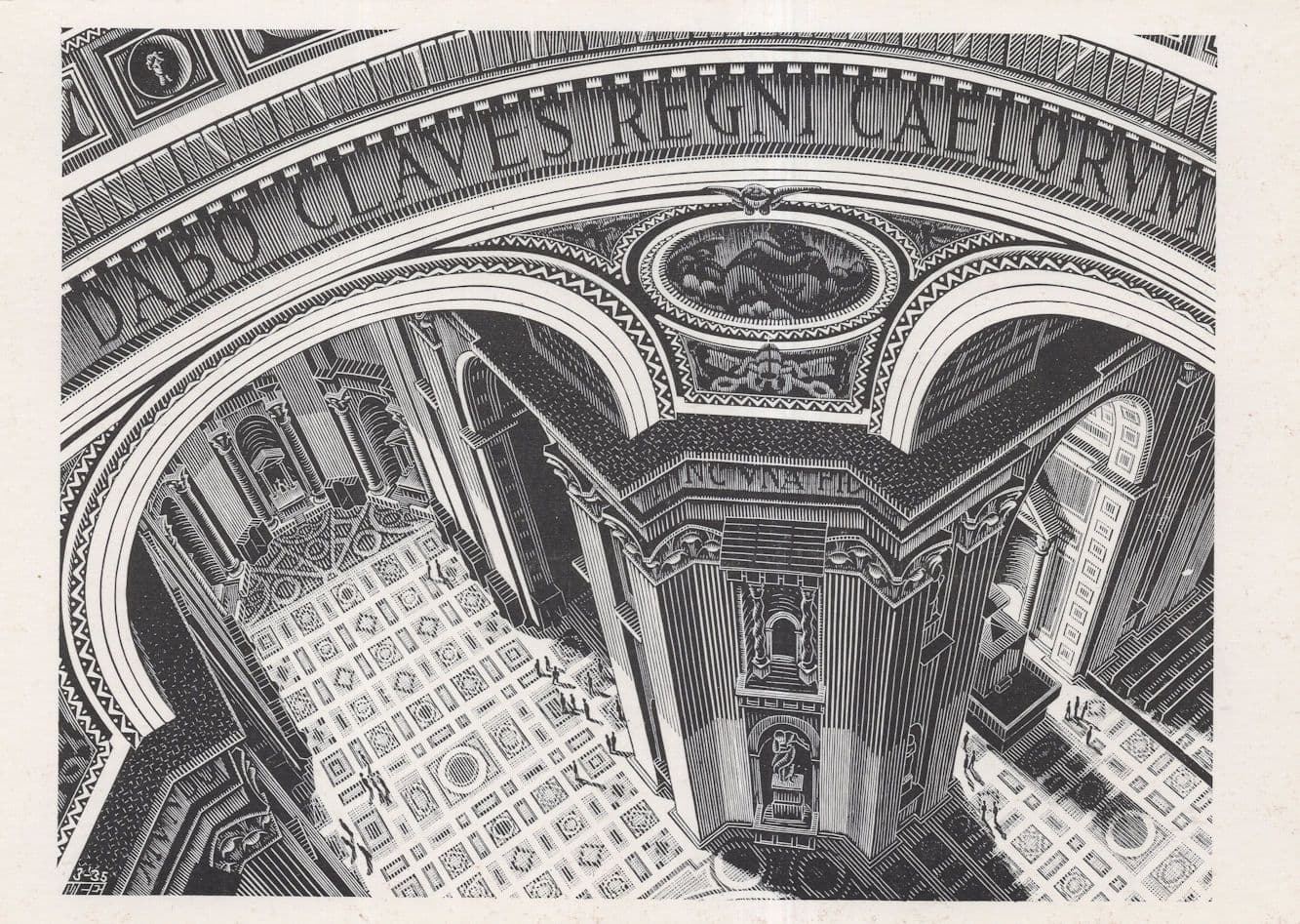 St Peters Rome MC Escher Dutch Artist Painting Postcard