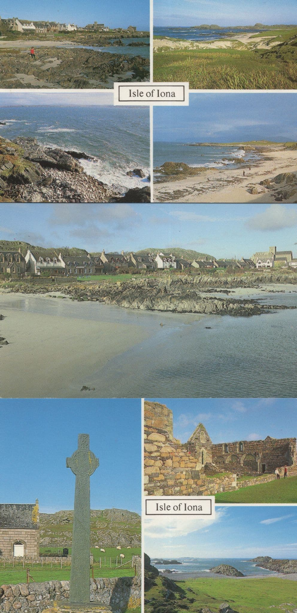 St Ronans Bay Iona Scotland Celtic Crosses 3x Postcard s