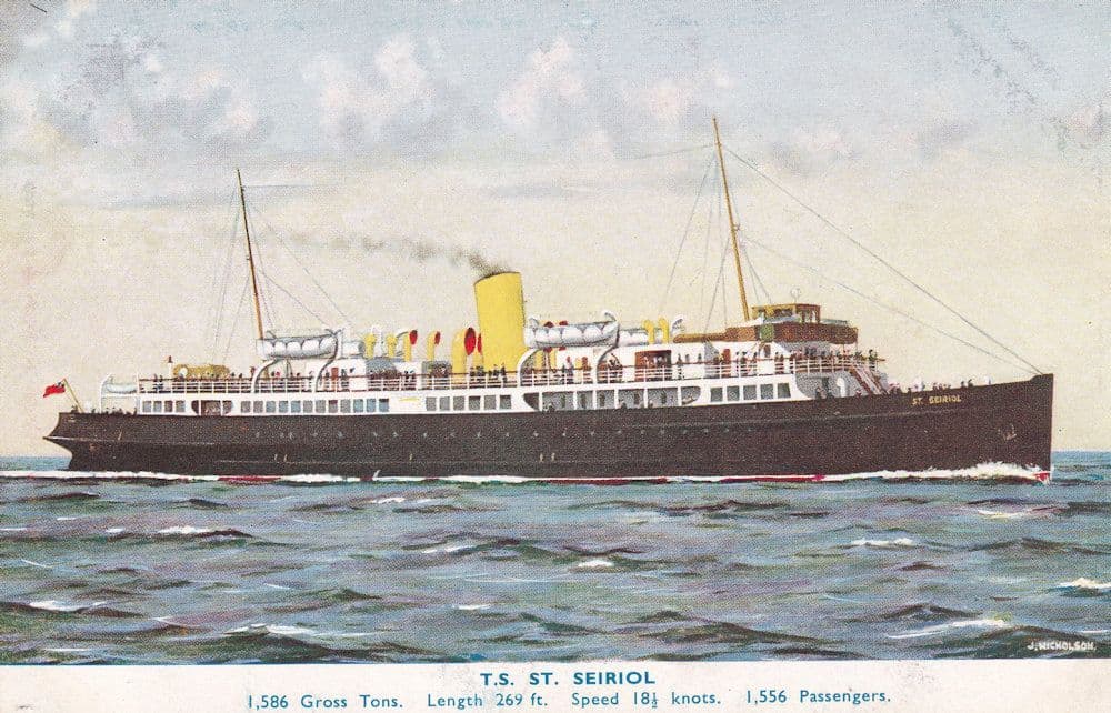 St Seiriol Liverpool & North Wales Steamship Company Ship Old Postcard