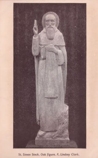 St Simon Stock Oak Statue Aylesford Kent Religious Old Postcard