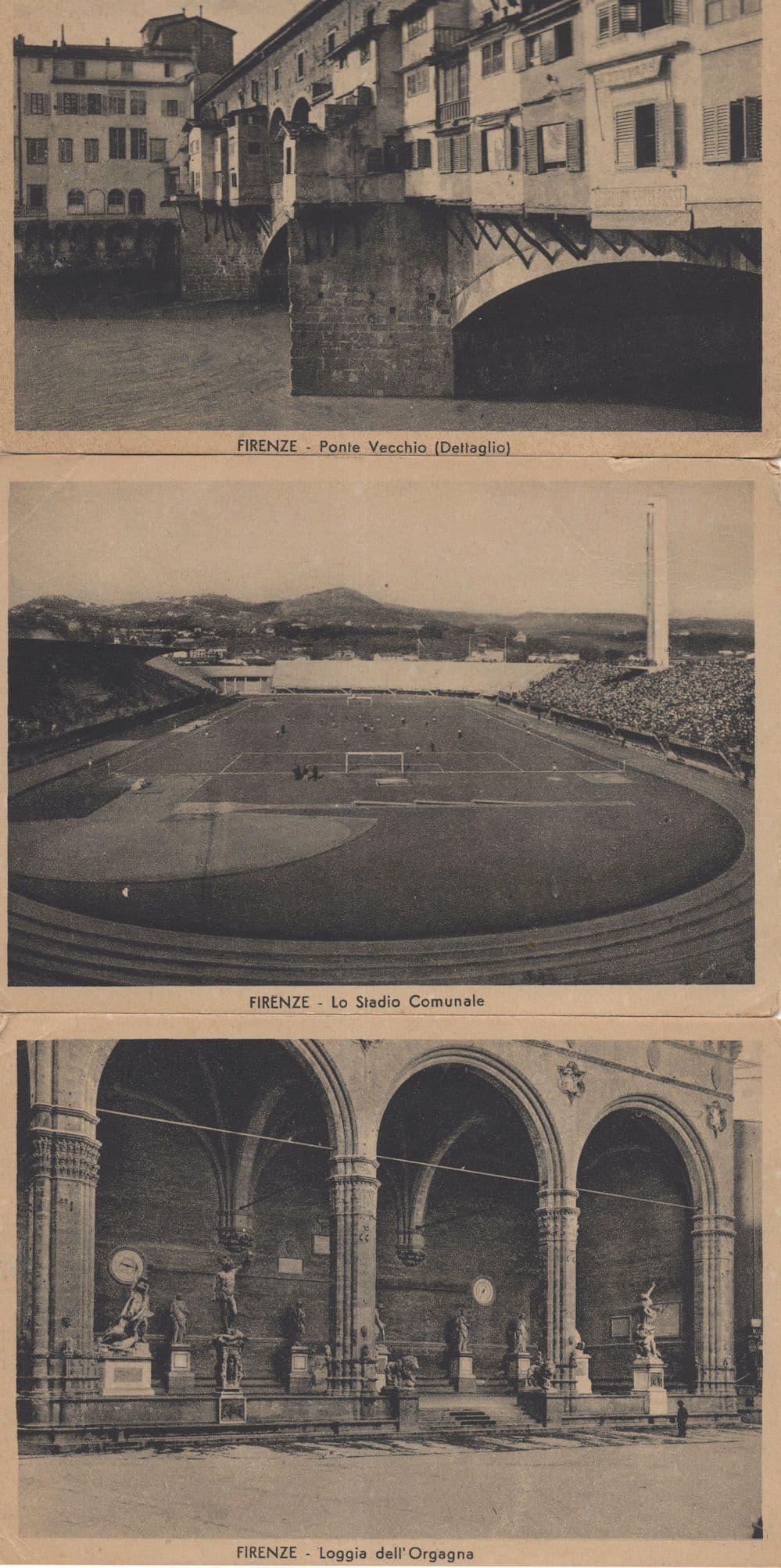 Stadio Comunale Giovanni Berta Firenze Italian Football 3x Postcard s