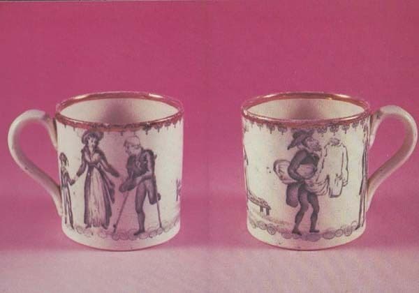 Staffordshire Davenport China Cup Victorian 1850 Manchester Museum Postcard