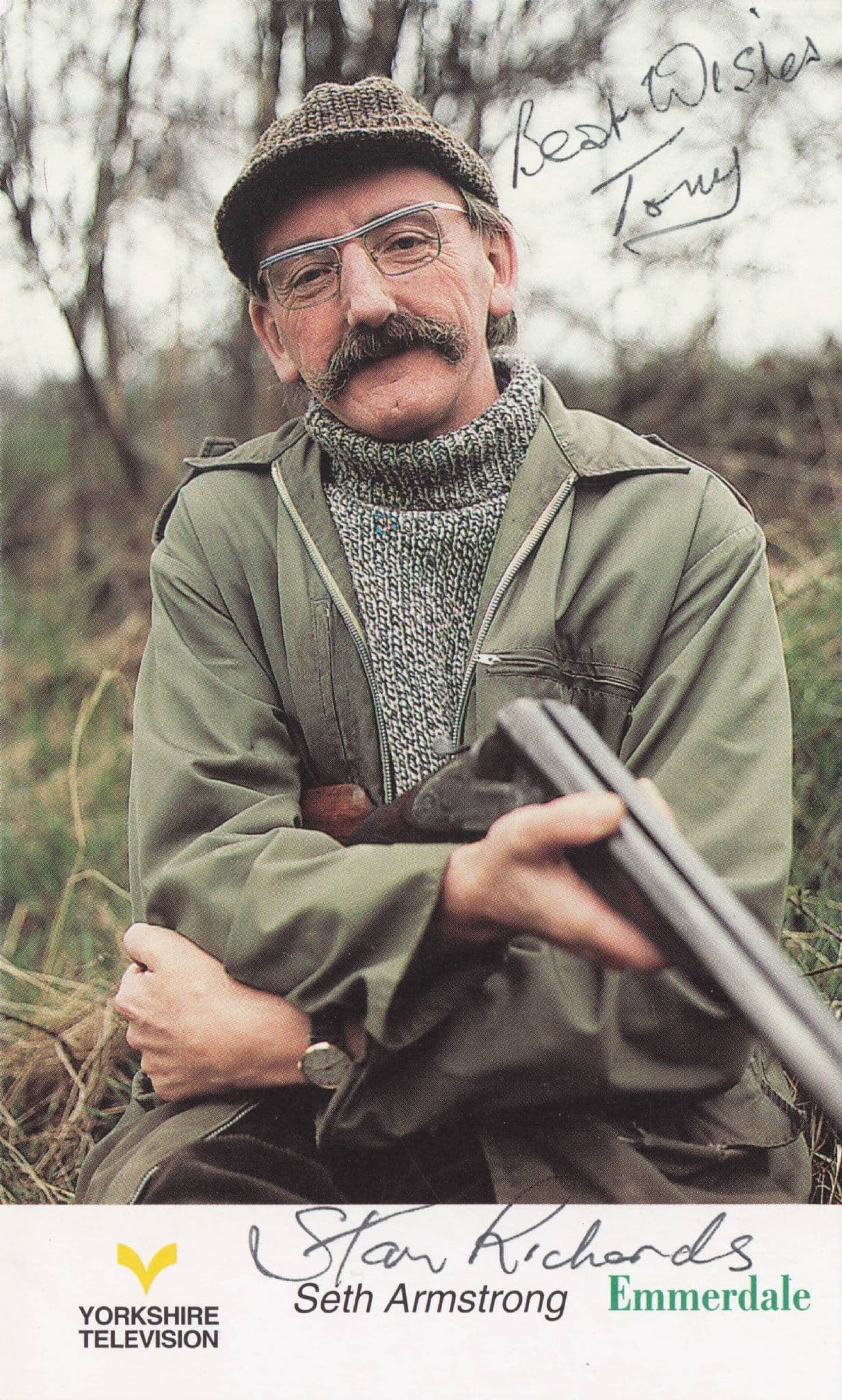 Stan Richards Seth Armstrong in Emmerdale Hand Signed Card Photo