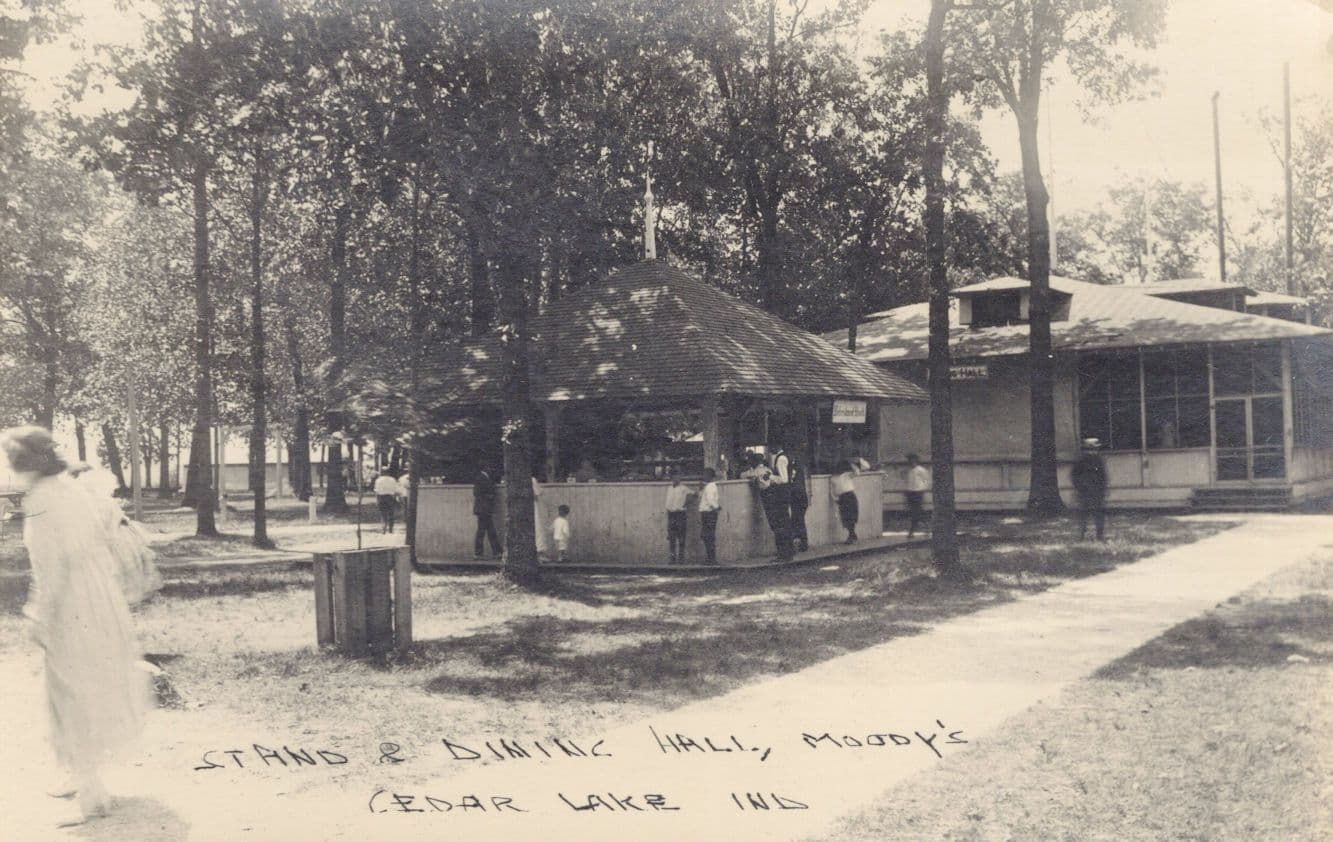Stand & Dining Hall Moody's Cedar Lake Indiana USA Antique Photo Postcard