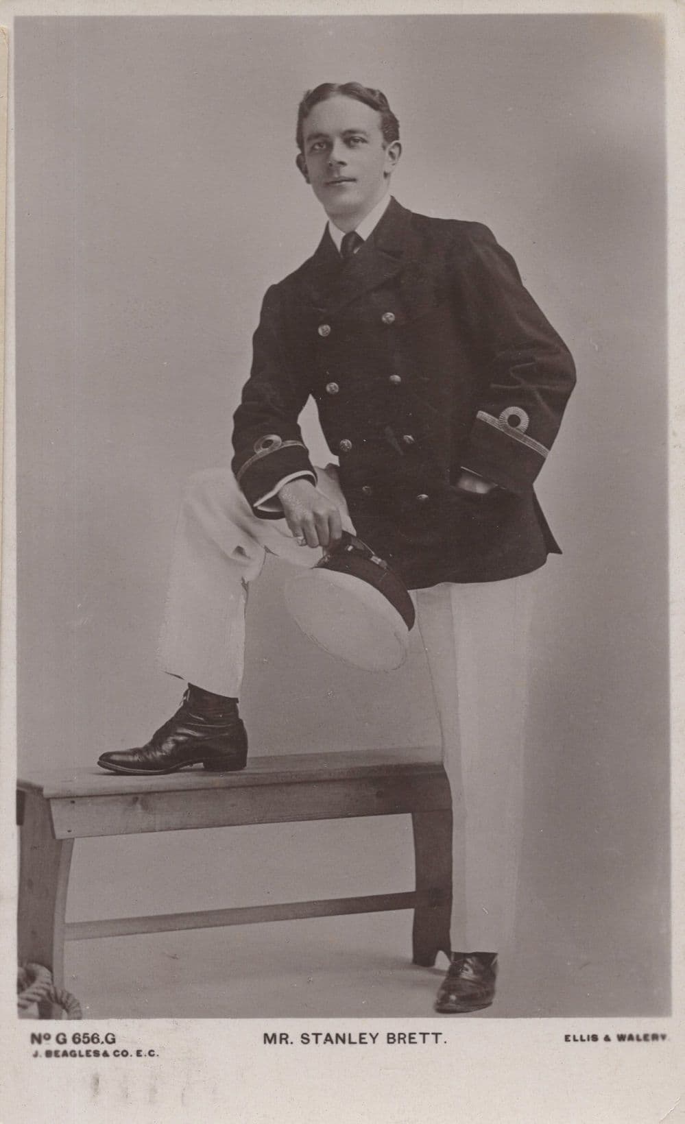 Stanley Brett As Military Ship Captain Real Photo Postcard