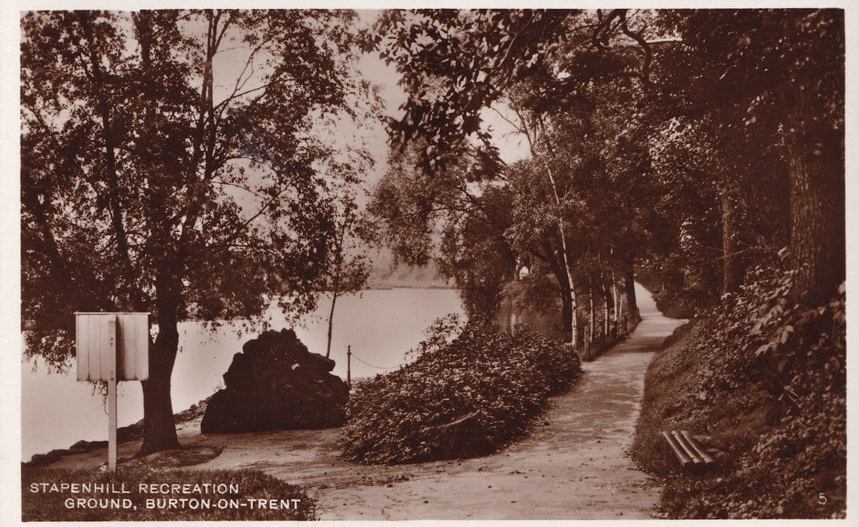 Stapenhill Recreation Ground Entrance Sign Staffs Real Photo Postcard