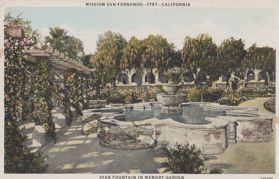 Star Fountain In Memory Garden San Fernando California 102952 Postcard