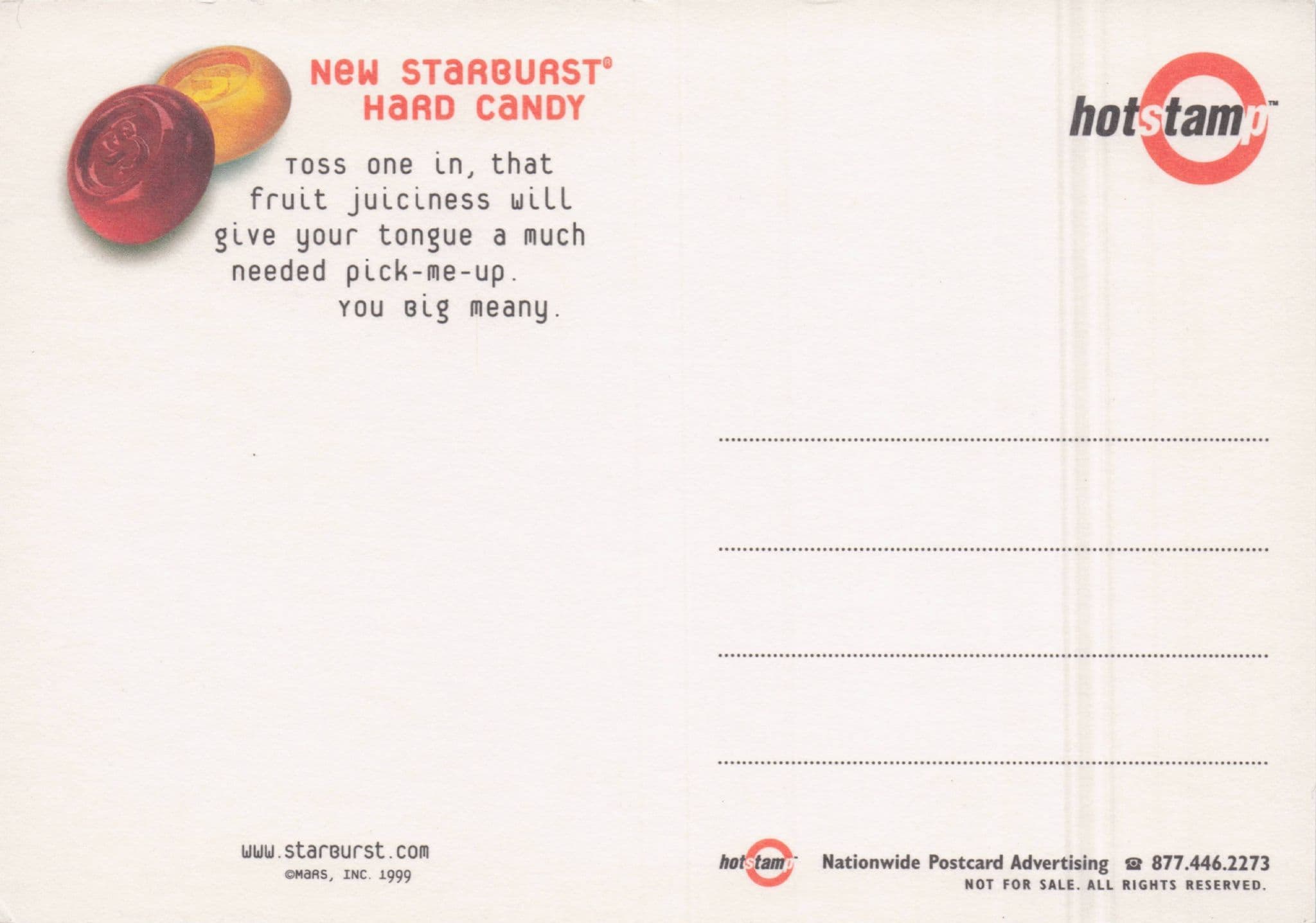 Starburst Sweets Fruit Colour Taste Explosion Advertising Postcard