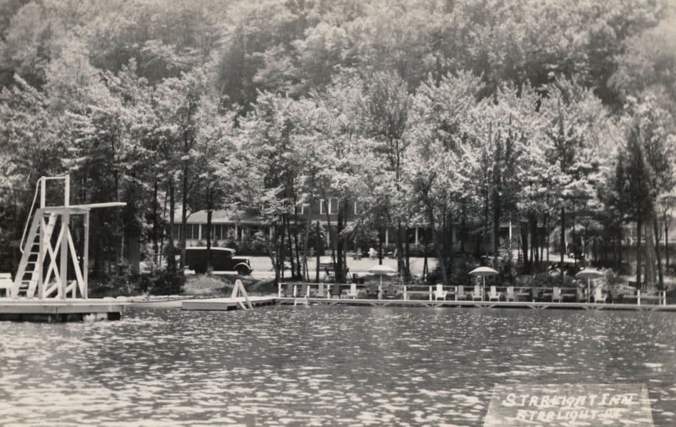 Starlight Inn Pennsylvania Old USA Swimming Pool Postcard