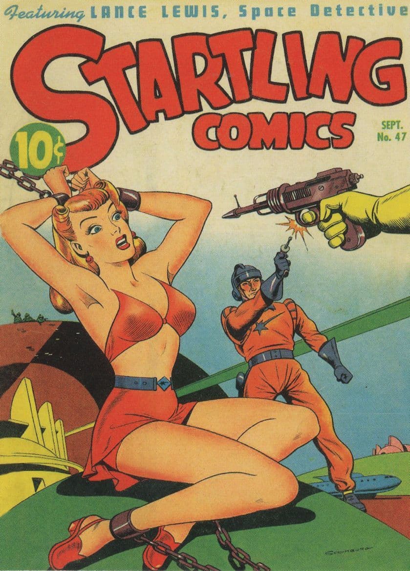 Startling Comics Lady In Chains BDSM 1950s Comic Book Postcard