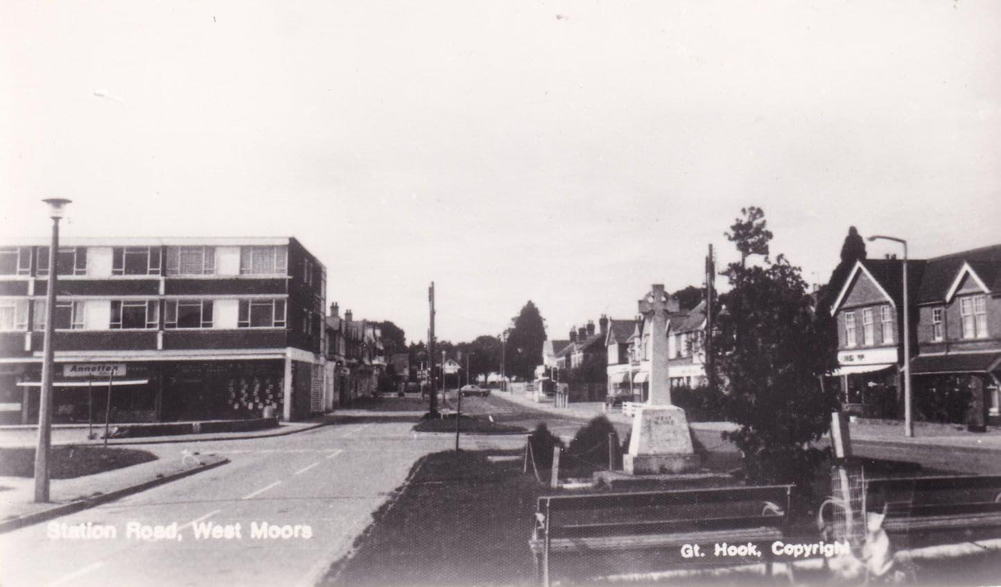 Station Road West Moors Dorset Memorial Real Photo Postcard