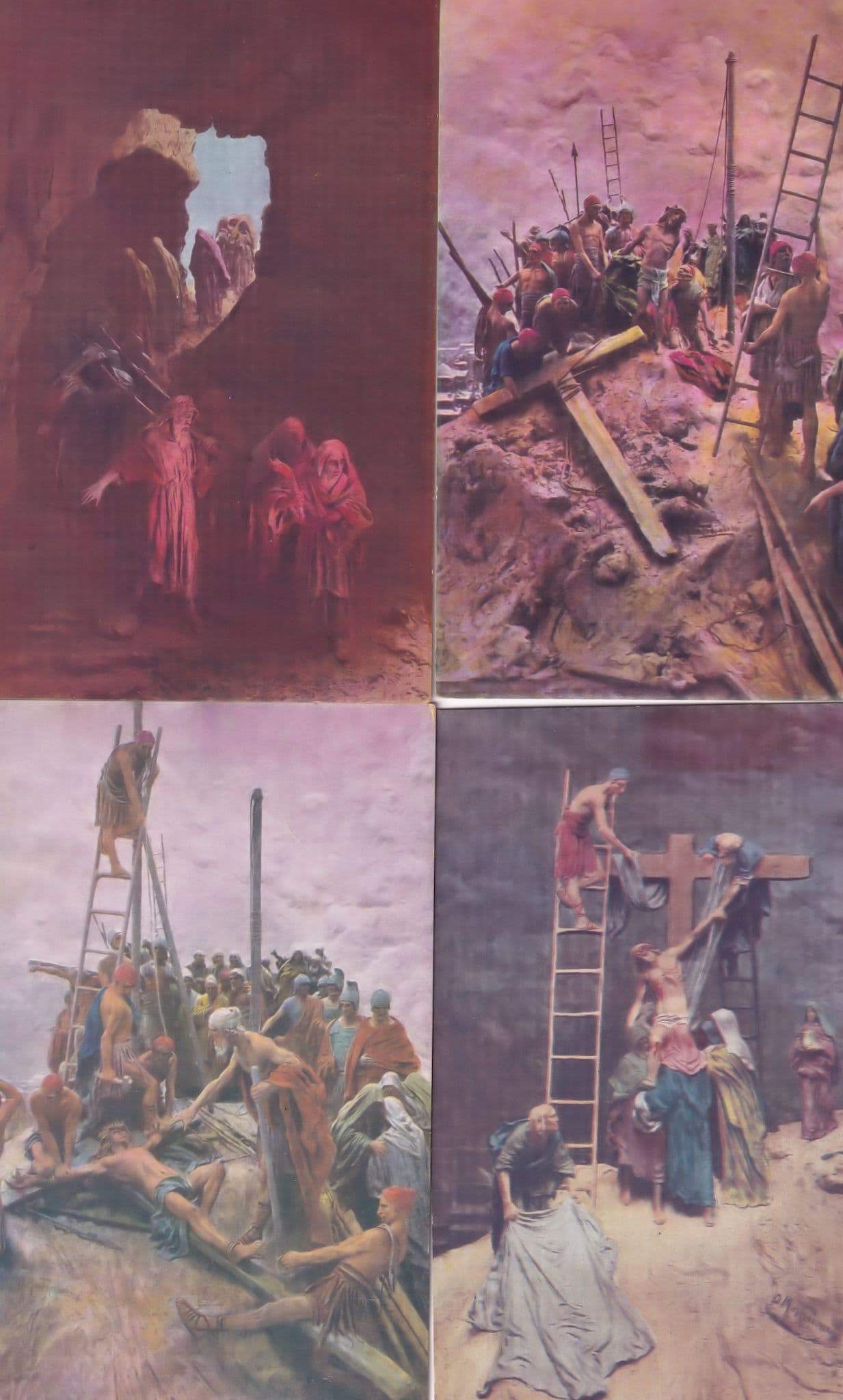 Stations Of The Cross Crucifixion 12x French 1911 Rare Postcard s