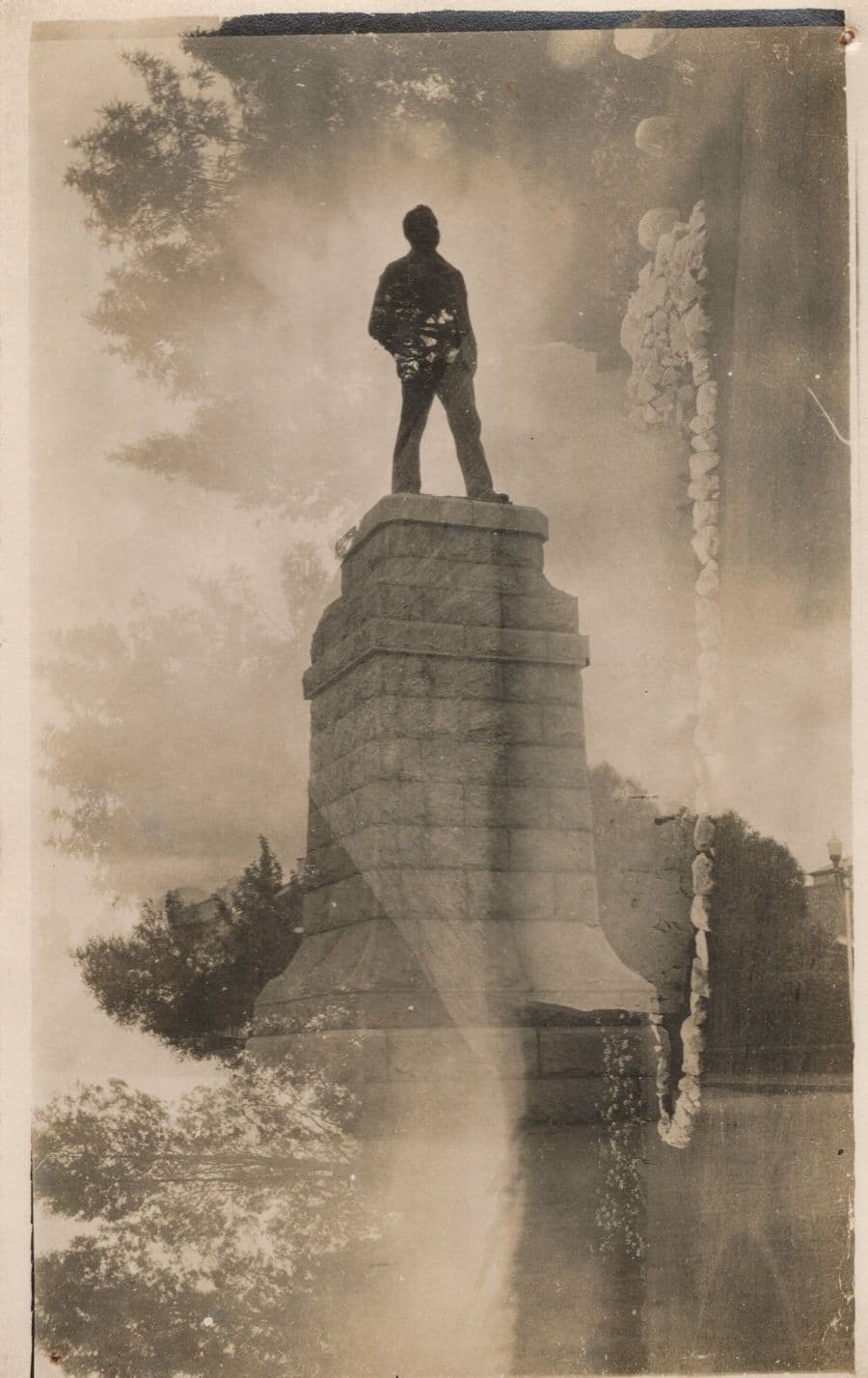 Statue Of Cecil Rhodes Bulawayo Africa Rare Private RPC Postcard