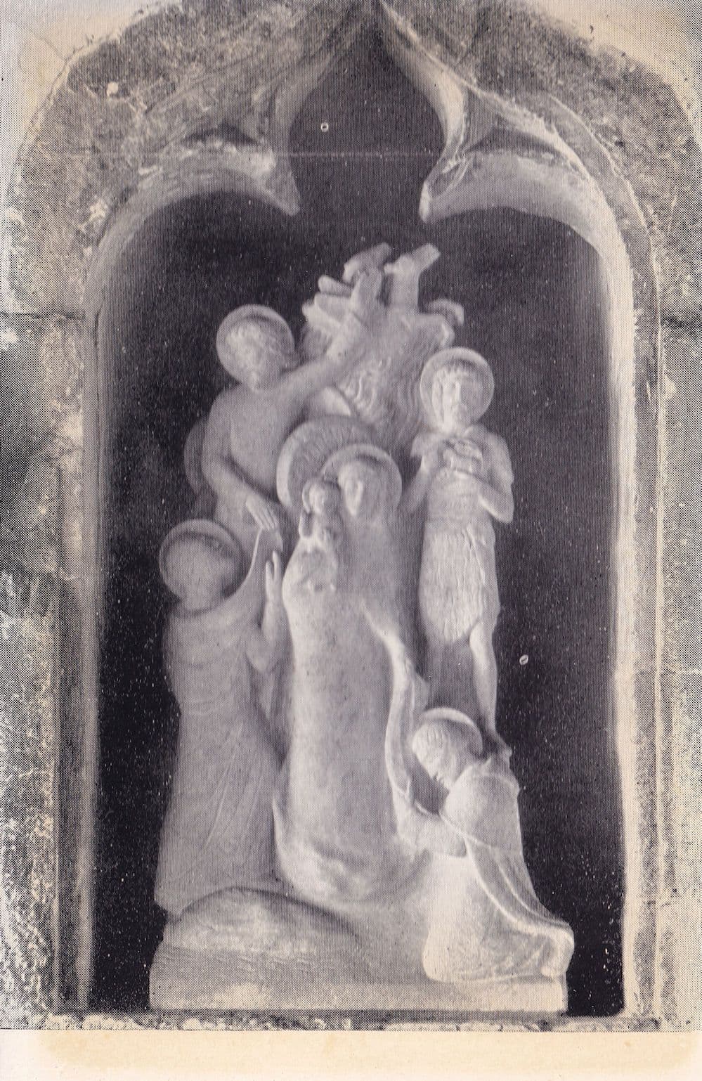 Statutory Group Aylesford Priory Kent Statue Vintage Postcard