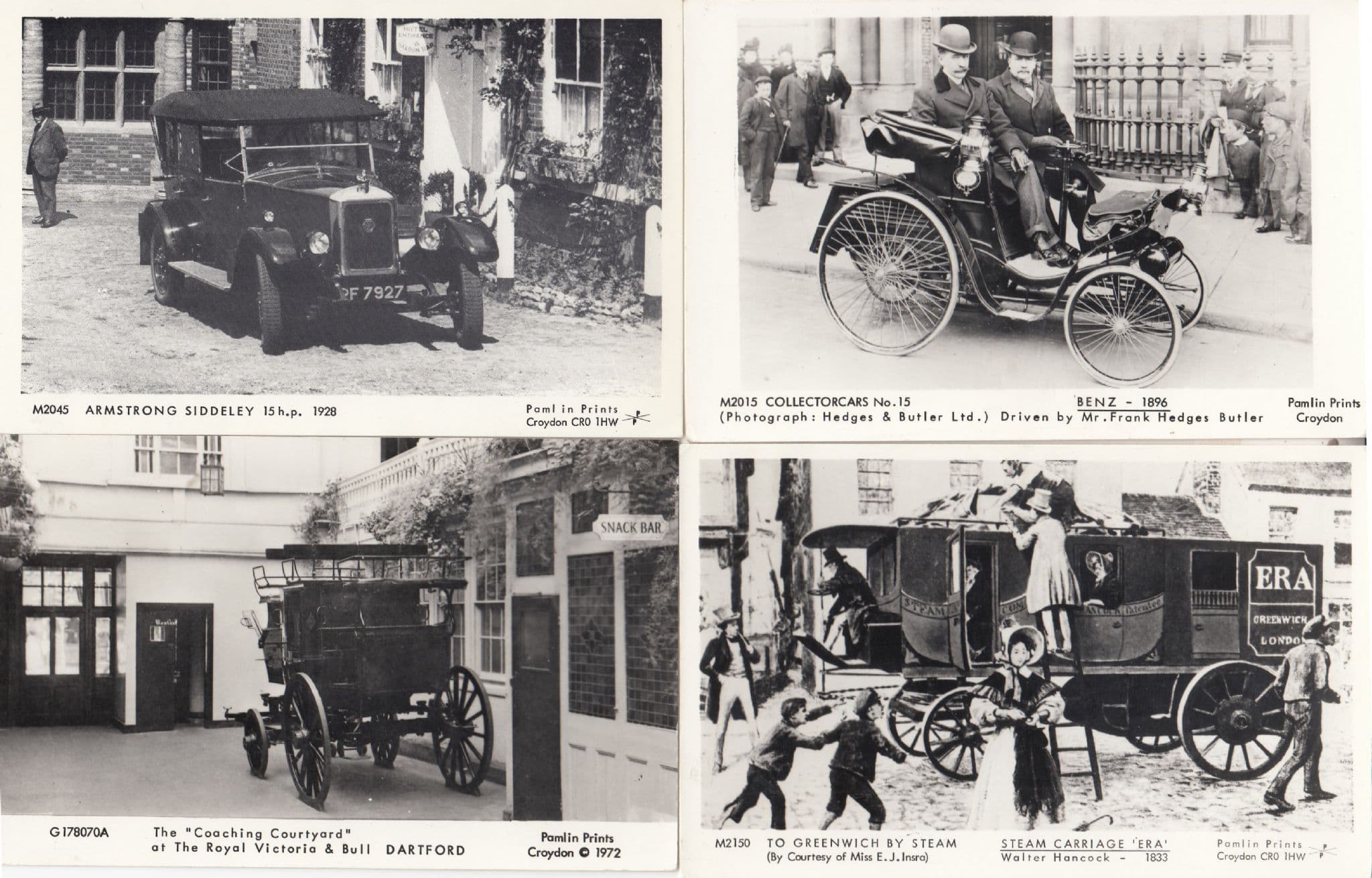 Steam Carriage To Greenwich Victorian Benz Siddeley 4x Wagon Postcard s