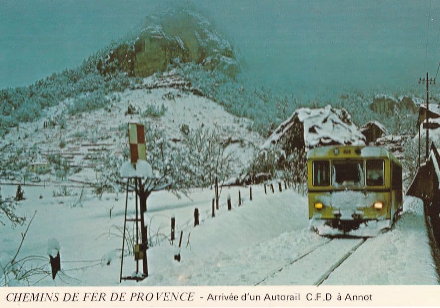 Steam Train Arrivee D'Un Autorail CFD A Annot French Alpes Postcard