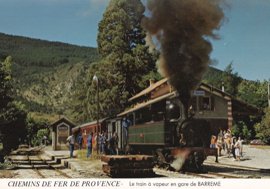 Steam Train at Barreme Alpes Cote D'Azur Railway Station French Postcard