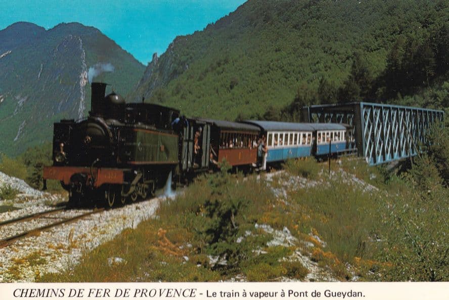 Steam Train at Pont De Gueydan French Railway Bridge Alpes Postcard