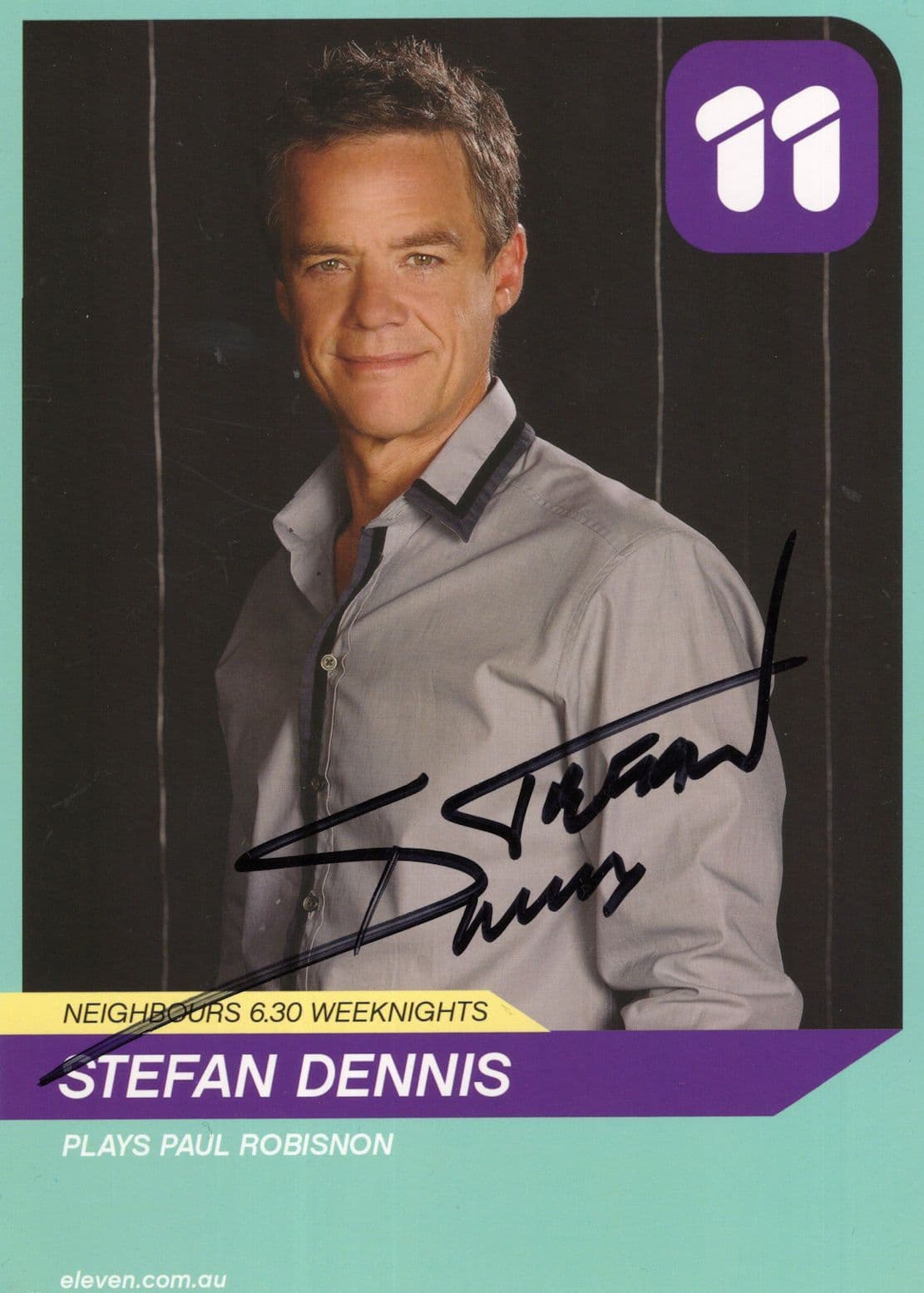 Stefan Dennis as Paul Robinson Neighbours 11 Hand Signed Cast Card Photo