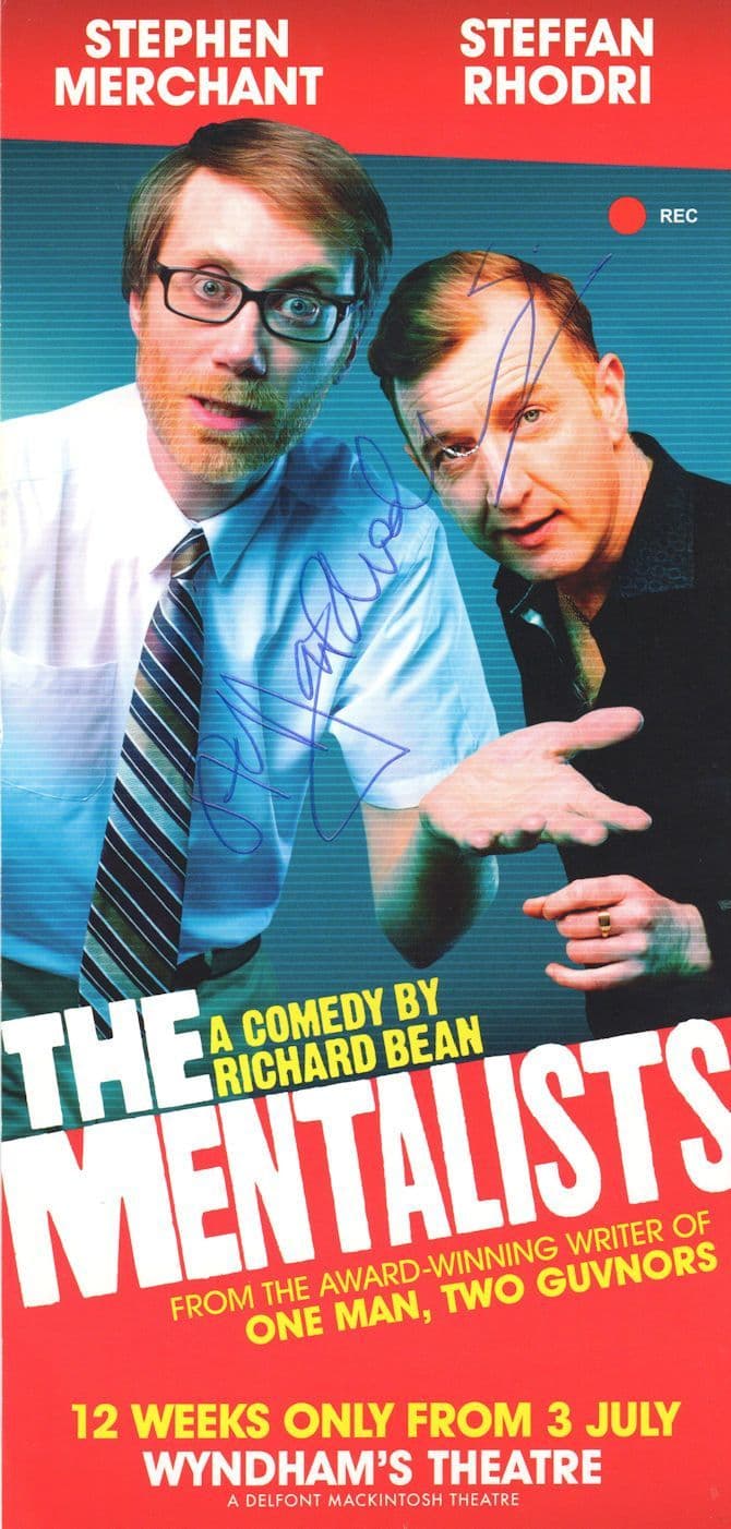 Steffan Rhodri Gavin & Stacey The Mentalists Rare Hand Signed Theatre Flyer