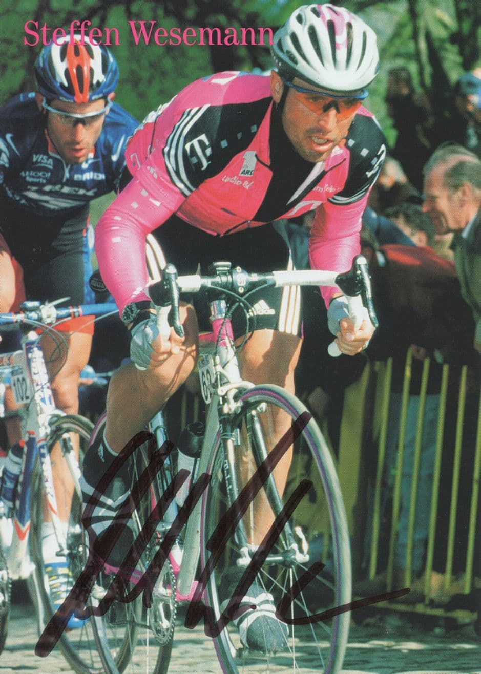 Steffen Wesemann Swiss Cycling Road Race Hand Signed 2001 Tour Photo