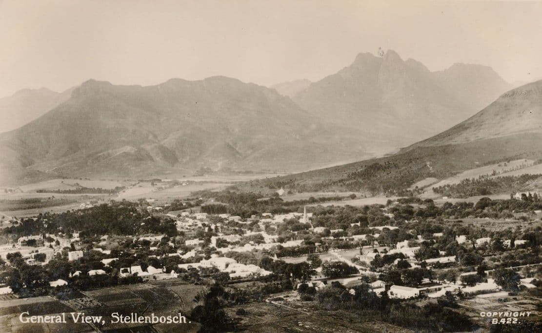 Stellenbosch Commanding Aerial South Africa Old Real Photo Postcard
