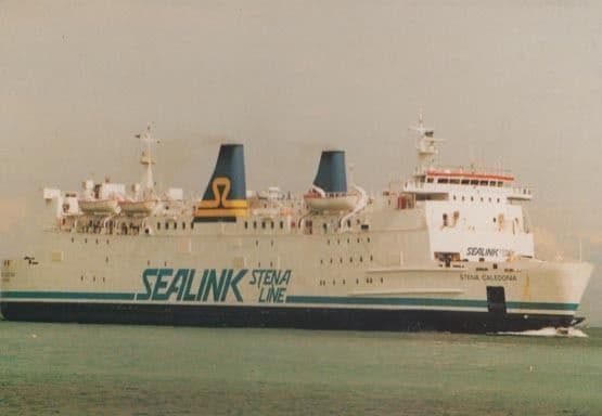 Stena Caladonia Sealink Ship Arriving at Larne Ireland Postcard