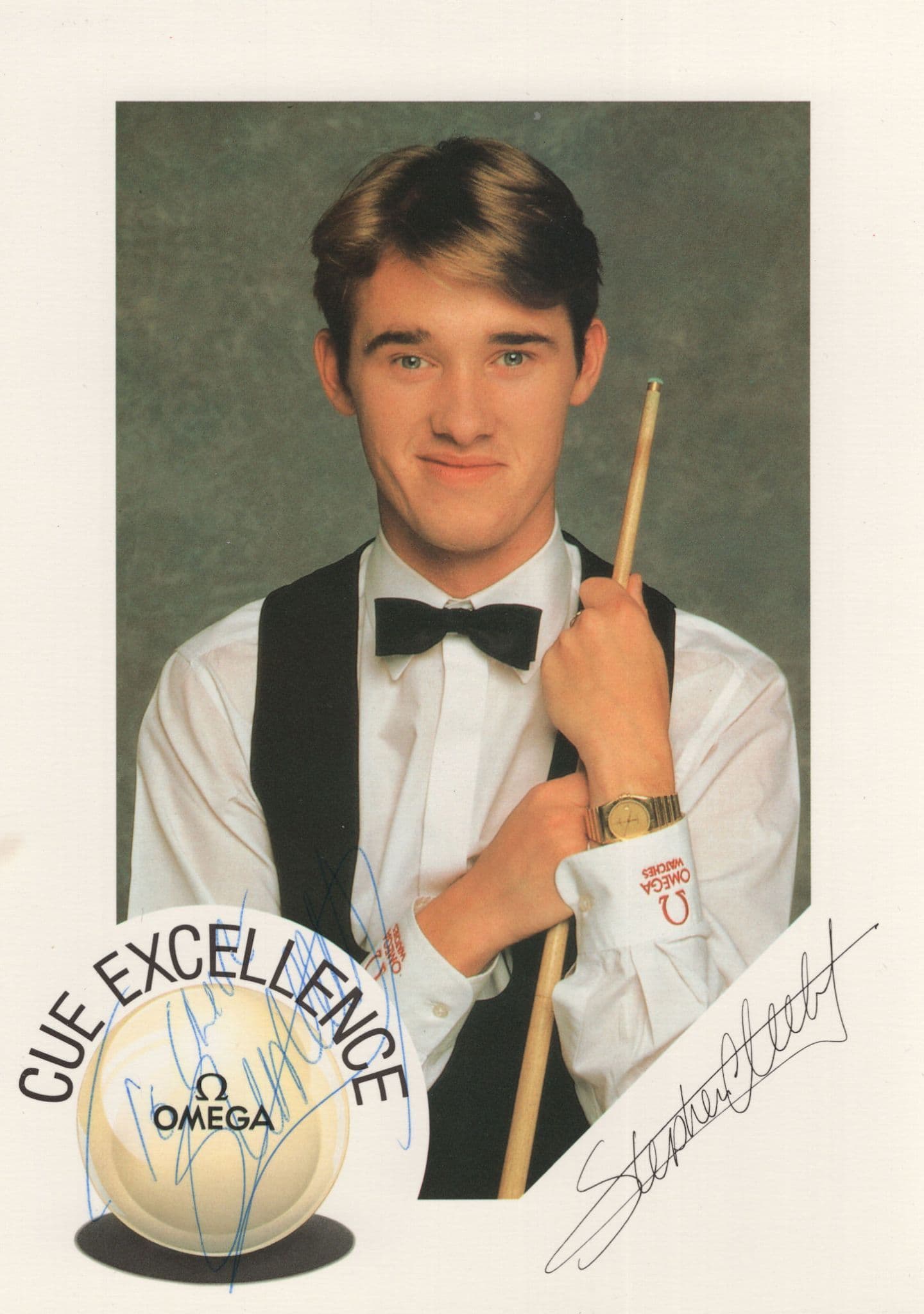 Stephen Hendry Snooker Legend Large 8x6 Double Hand Signed Photo