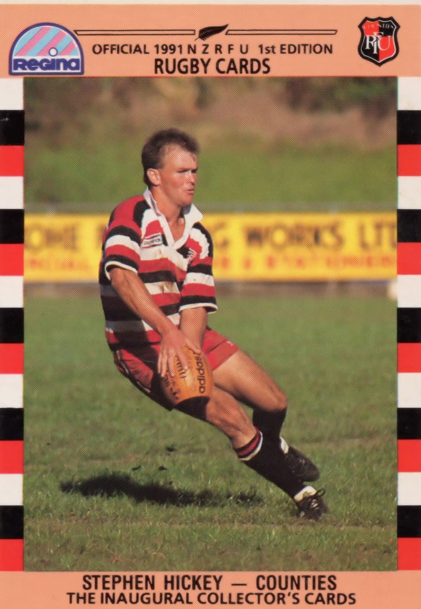Stephen Hickey Counties 1991 New Zealand Hand Signed Rugby Card Photo