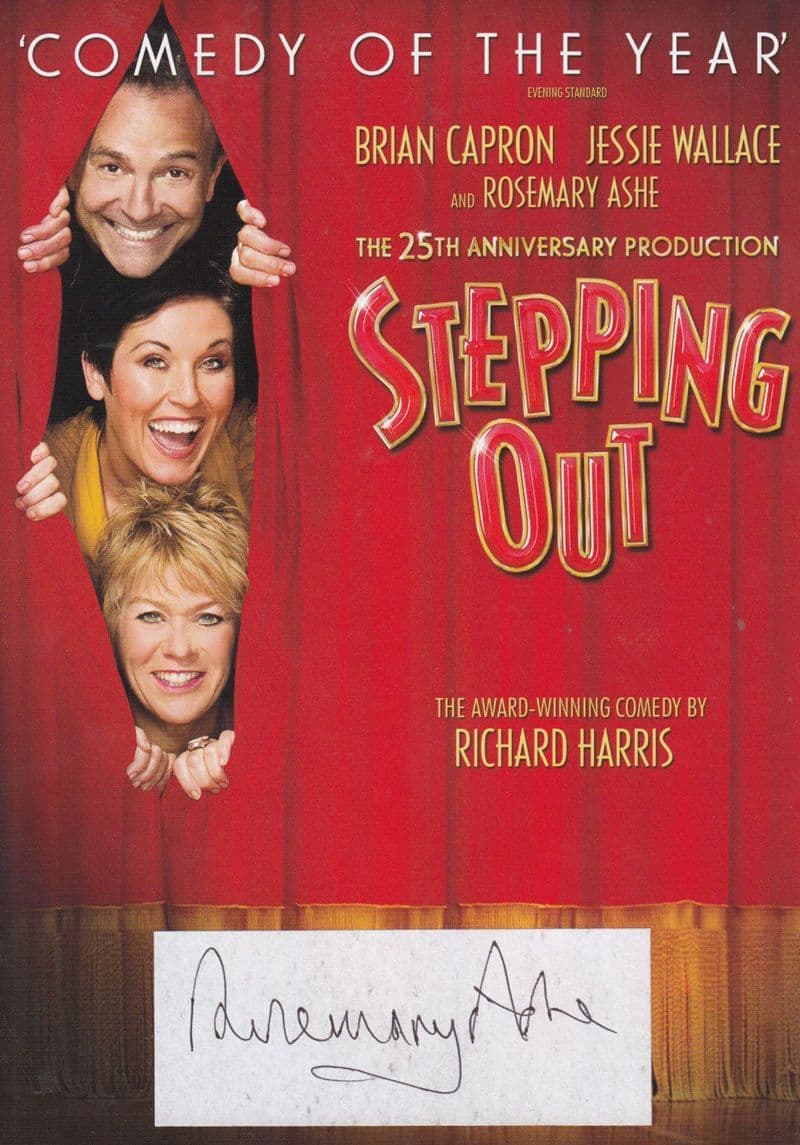 Stepping Out Rosemary Ashe Surrey Leatherhead Hand Signed Theatre Flyer