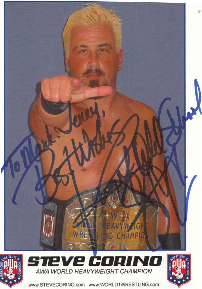 Steve Corino Canadian Wrestler Giant Hand Signed Photo