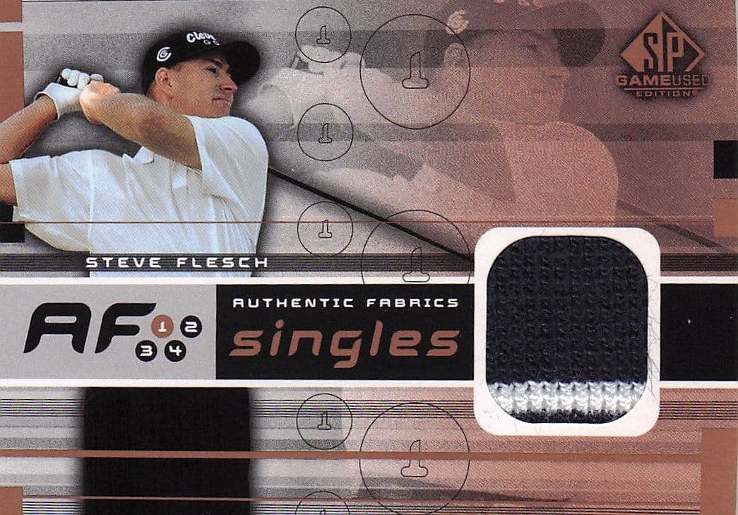 Steve Flesch Authentic Fabrics Singles 2003 Golf Upper Deck Worn Shirt Card