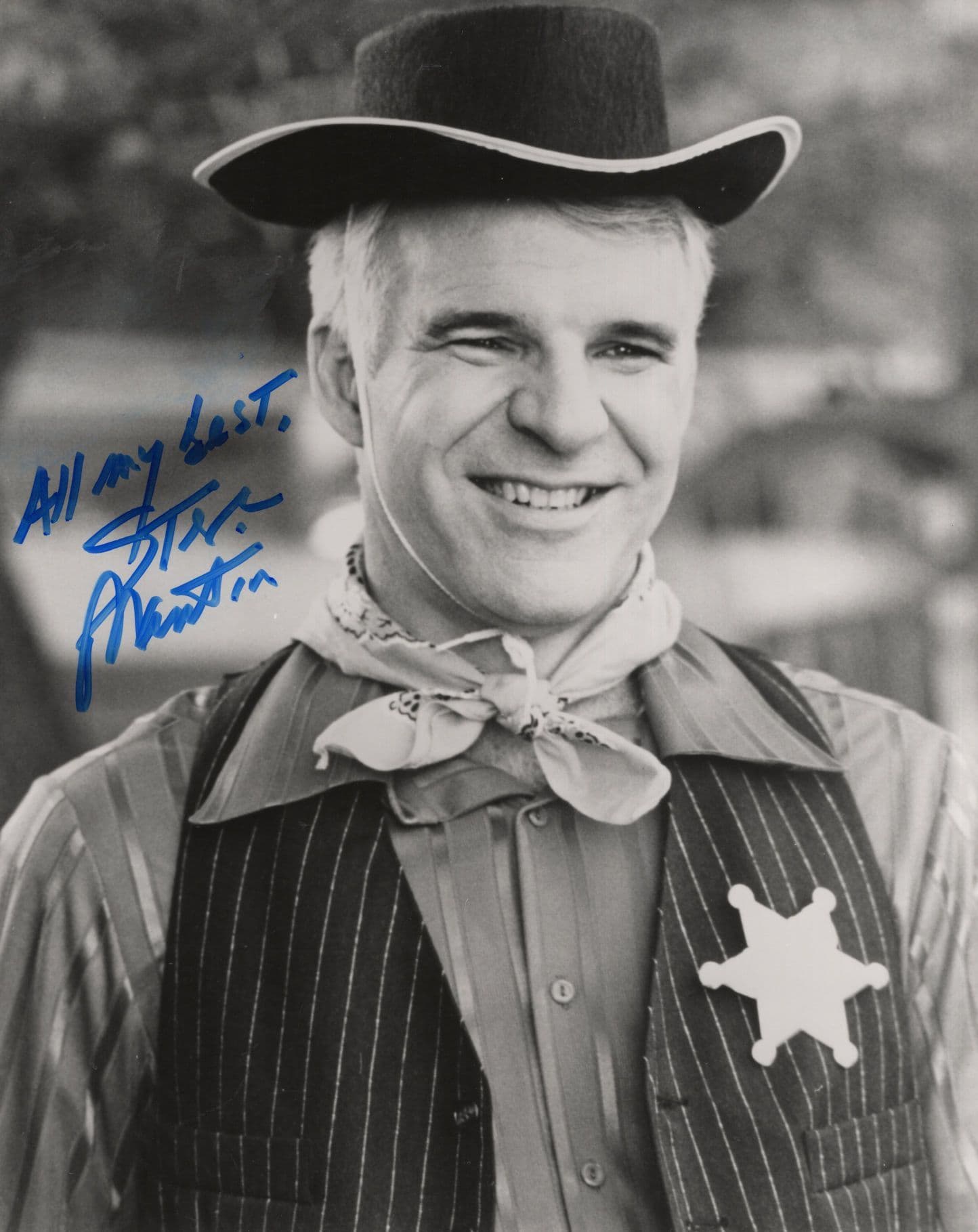 Steve Martin Comedian Vintage Sheriff Comedy Film 10x8 Hand Signed Photo