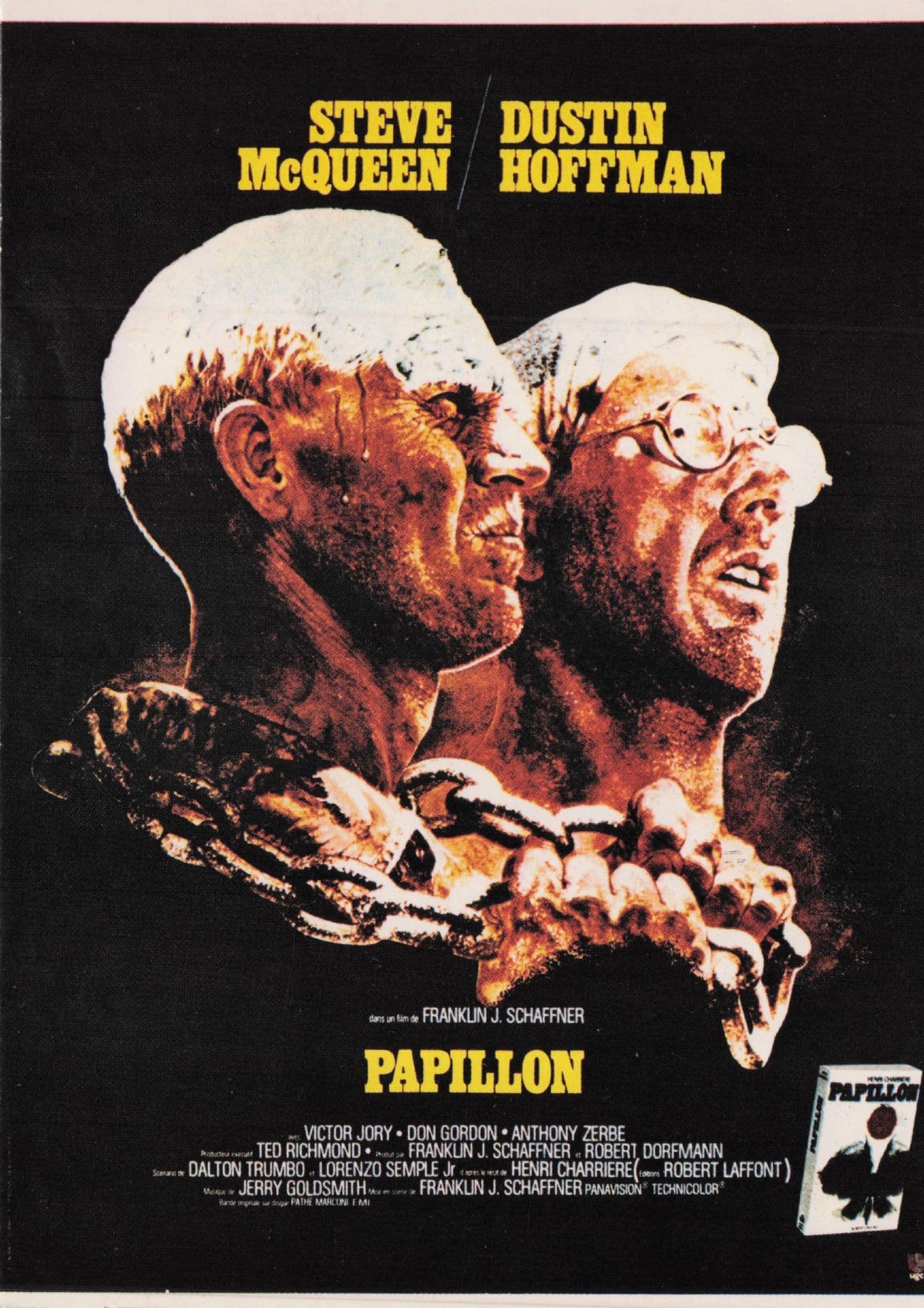 Steve McQueen Dustin Hoffman Papillon French Film Poster Postcard