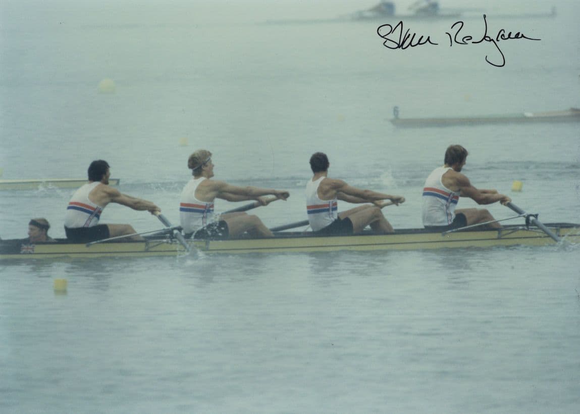 Steve Redgrave Large 8x6 British Rowing Olympics Race Hand Signed Photo