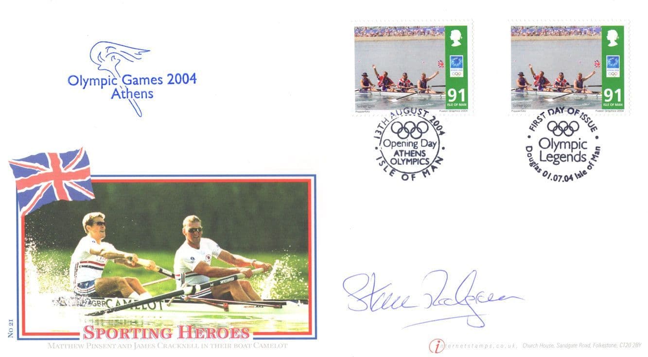 Steve Redgrave Rowing Olympic Games Athens 2004 Hand Signed FDC