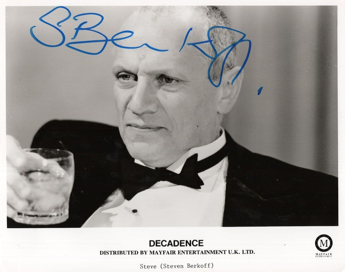 Steven Berkoff of James Bond in Decadence 10x8 Hand Signed Photo