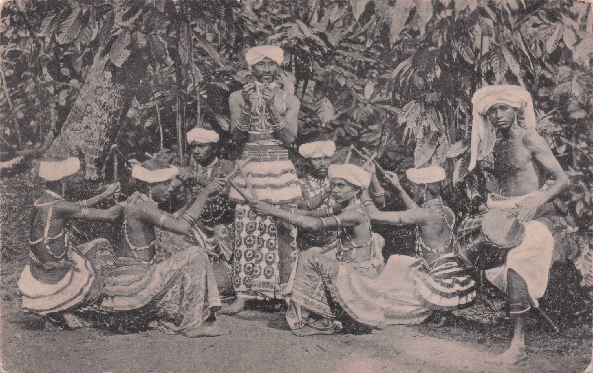 Stick Dancing Ceremony Sri Lanka Colombo India Old Postcard