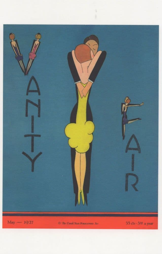 Stick Men Dancing Ballroom Art Deco 1927 Magazine Painting Postcard