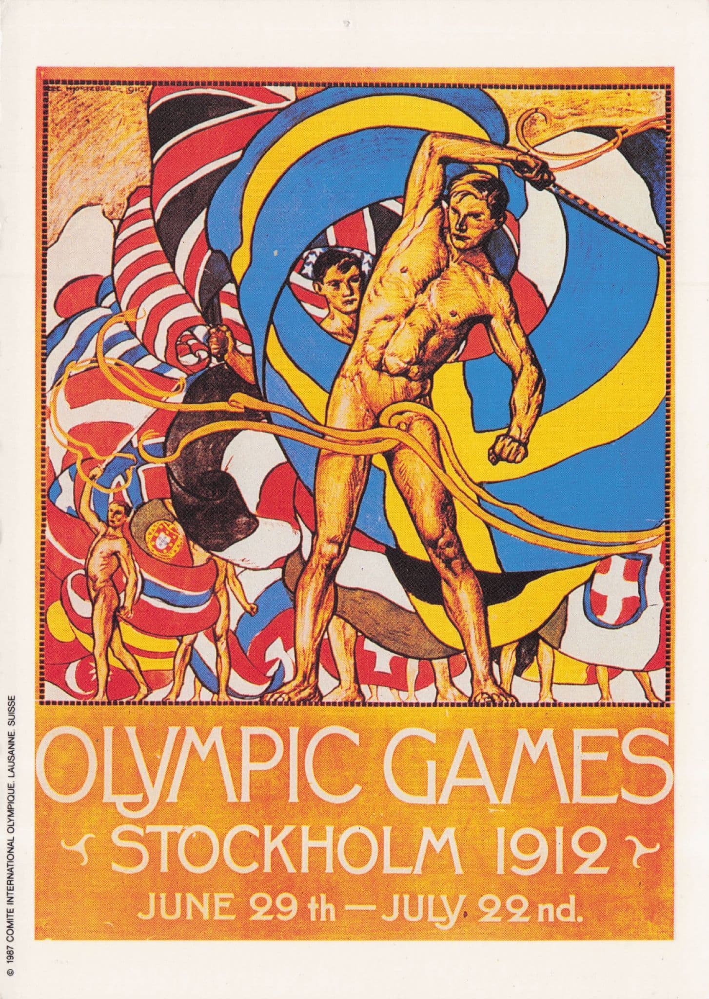 Stockholm 1912 Sweden Olympic Games Sports Poster Postcard
