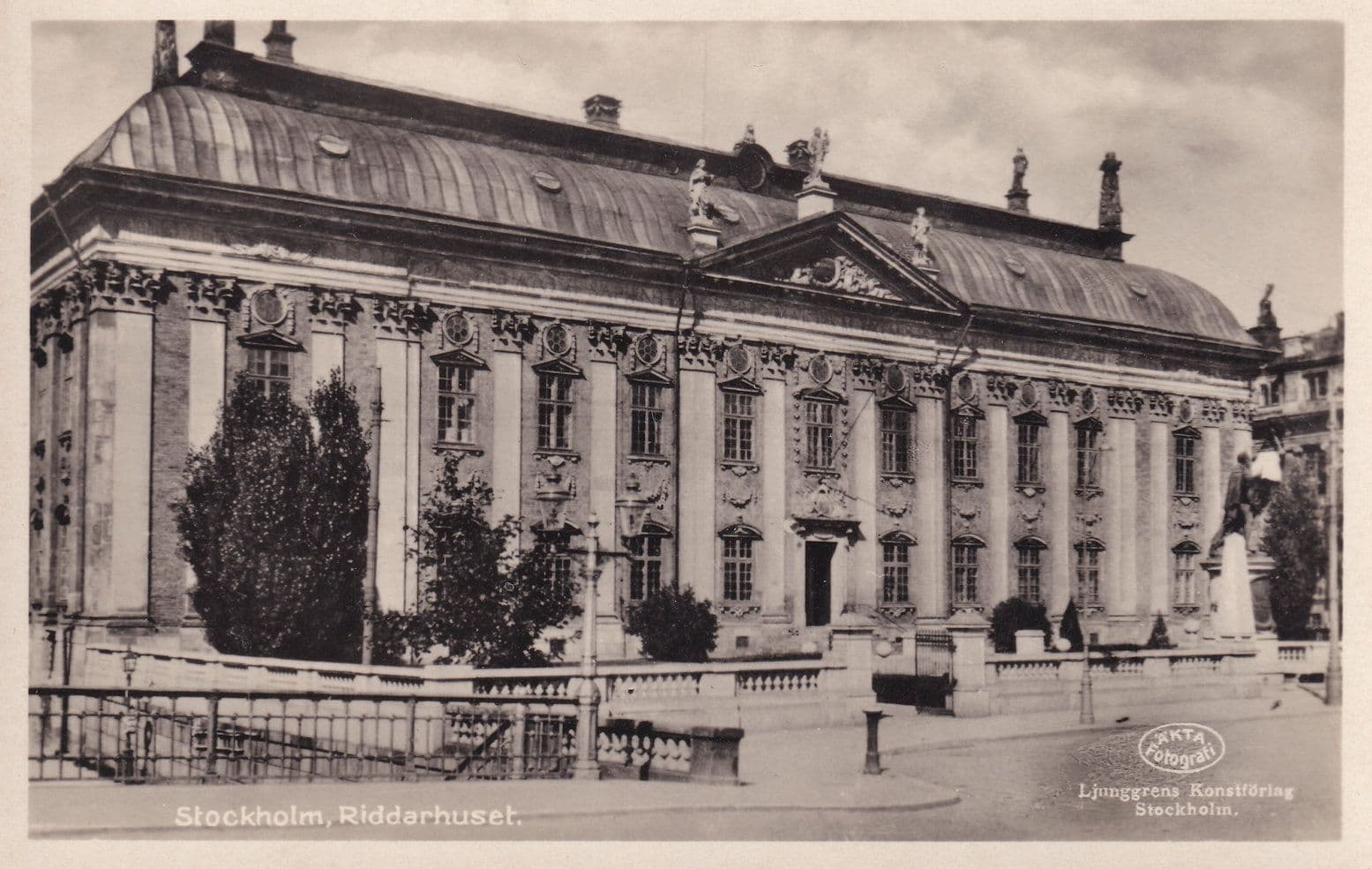 Stockholm Riddarhuset House Of Nobility Real Photo Sweden Postcard