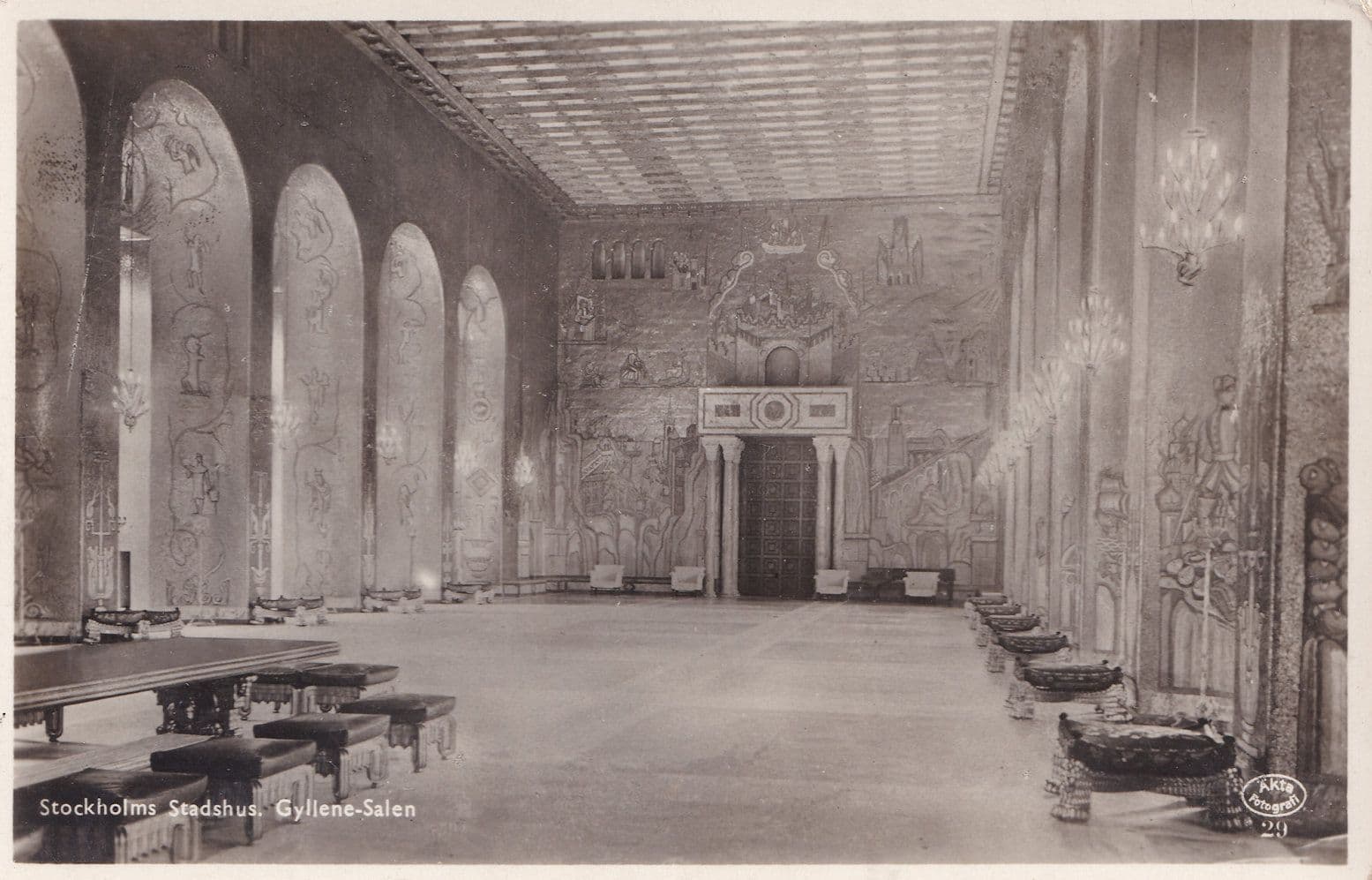Stockholm Stadshus Gyllene Salen Swedish Postcard