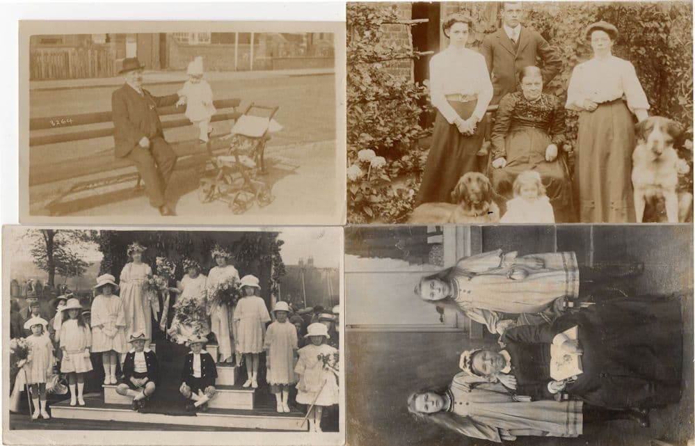 Stoke On Trent Wedding Children Strict Family Dogs 4x Old RPC Postcard s