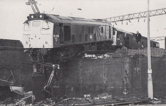 Stoke Station Train 1985 Railway Crash Disaster Postcard